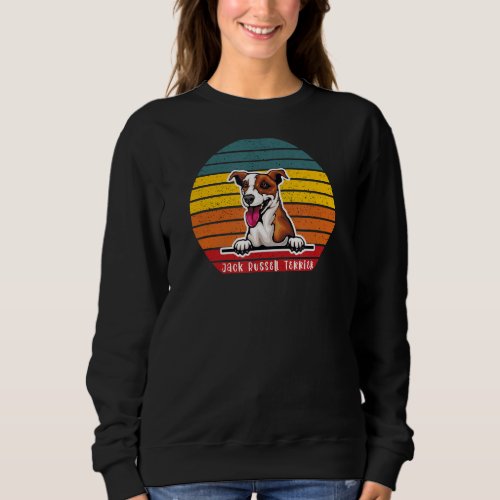 Jack Russell Terrier Retro Vintage Colorful Sunset Sweatshirt