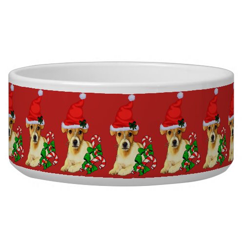 Jack Russell Terrier Santa Christmas  Bowl