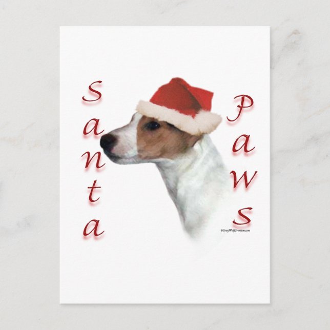Jack Russell Terrier Santa Paws Holiday Postcard (Front)