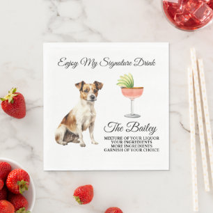 Jack Russell Terrier Signature Drink Wedding Napkins
