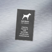 Jack Russell Terrier Silhouette Chalkboard Style Business Card Magnet (In Situ)