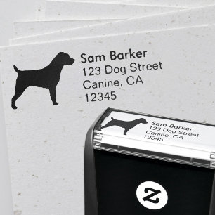 Jack Russell Terrier Silhouette Return Address Self-inking Stamp