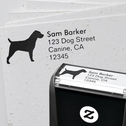 Jack Russell Terrier Silhouette Return Address Self_inking Stamp