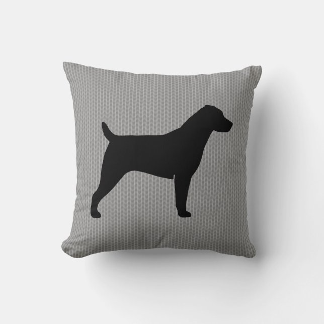 Jack Russell Terrier Silhouette Throw Pillow (Front)