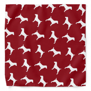Jack Russell Terrier Silhouettes Pattern Red Bandana