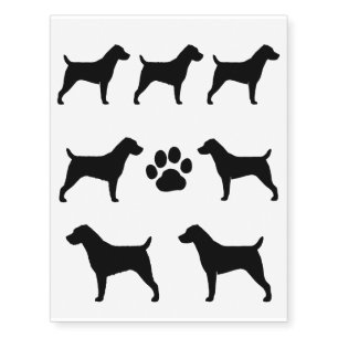 Jack Russell Terrier Silhouettes Temporary Tattoos