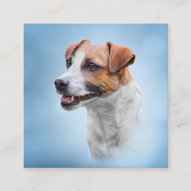 Jack Russell Terrier Square Business Card (Front)