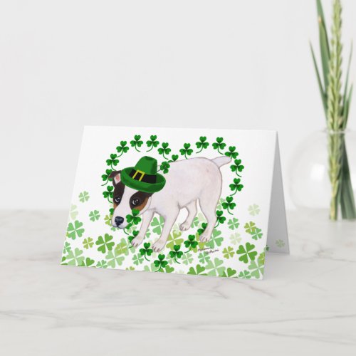 Jack Russell Terrier St Patricks Day Card