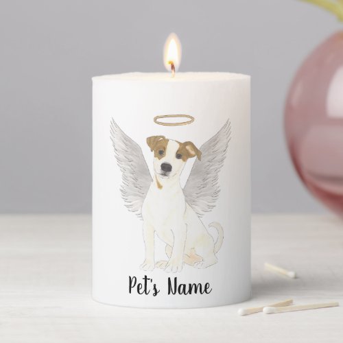 Jack Russell Terrier Sympathy Memorial Pillar Candle