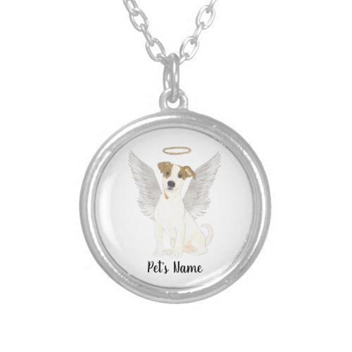 Jack Russell Terrier Sympathy Memorial Silver Plated Necklace