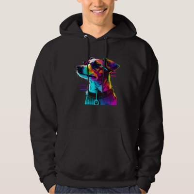 Jack Russell Terrier Synthwave  1 Hoodie