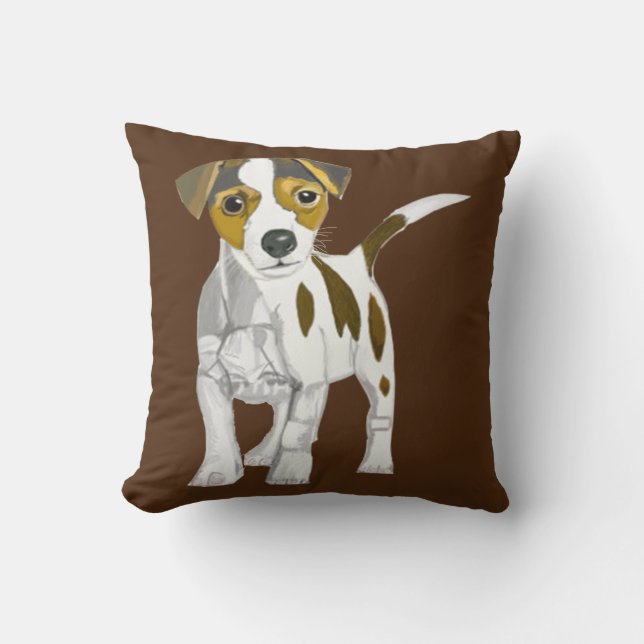 Jack Russell Terrier Throw Pillow (Front)