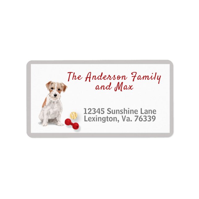 Jack Russell Terrier Toys Home Return Address    Label (Front)