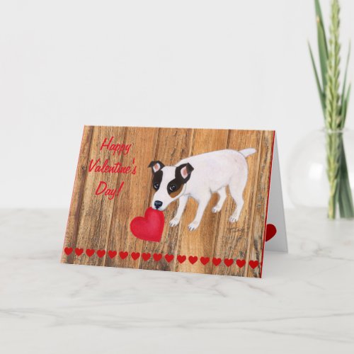 Jack Russell Terrier Valentine Card Wood