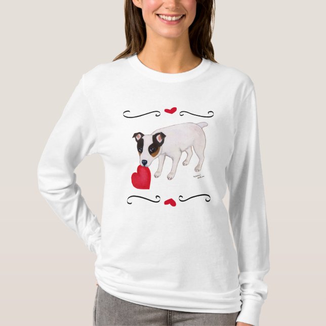 Jack Russell Terrier Valentine Heart Shirt (Front)