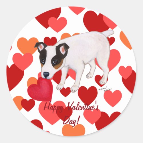 Jack Russell Terrier Valentine Stickers