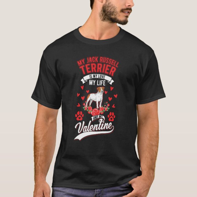 Jack Russell Terrier Valentine's Day Jack Russell T-Shirt (Front)