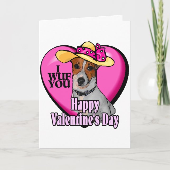 Jack Russell Terrier Valentines Holiday Card (Front)