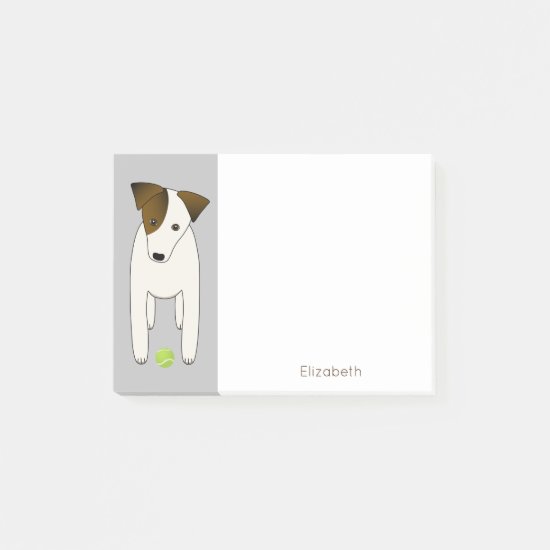 Jack Russell Terrier w cute head tilt tennis ball Post-it Notes
