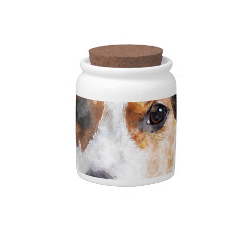 Jack Russell Terrier Watercolor Art Candy Jar