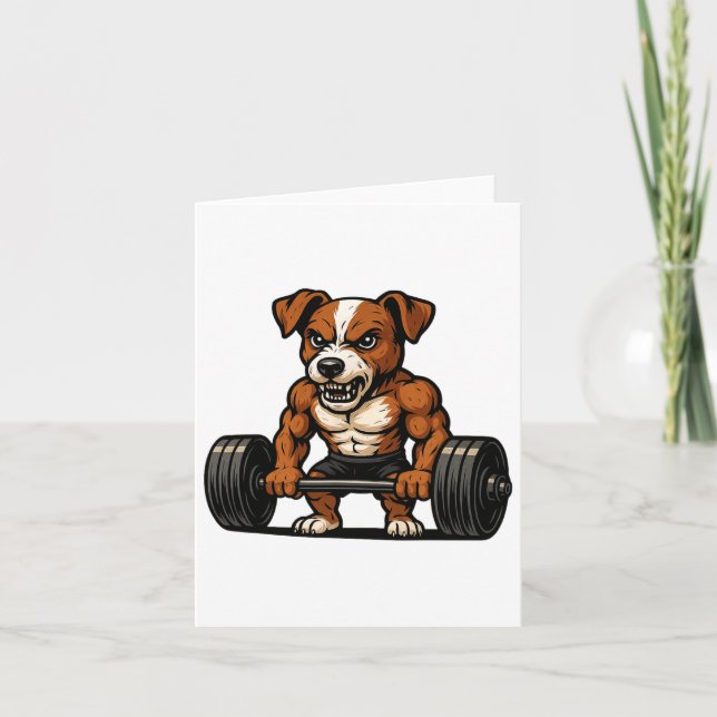 Jack Russell Terrier Weightlifting Bodybuilder Wor Card (Front)