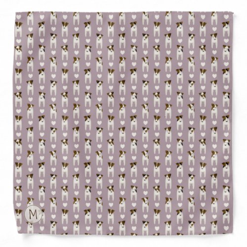 Jack Russell Terriers cute dogs hearts lilac Bandana