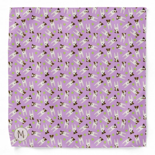 Jack Russell Terriers dogs  tennis balls pattern Bandana