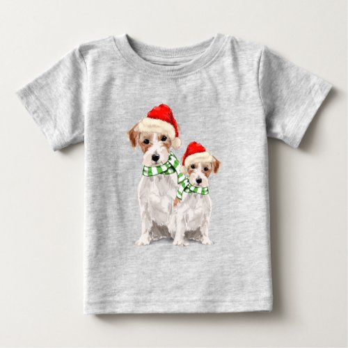 Jack Russell Terriers Funny Christmas Baby T_Shirt