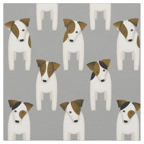 Jack Russell Terriers good dogs standing waiting Fabric