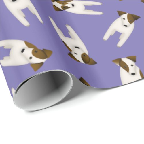 Jack Russell Terriers pattern periwinkle ANY color Wrapping Paper