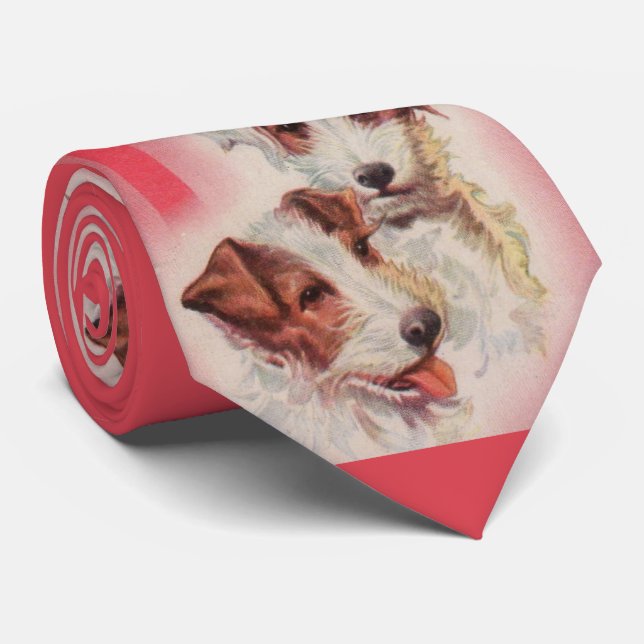 Jack Russell terriers print Neck Tie (Rolled)