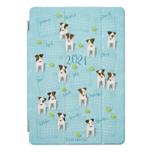 Jack Russell Terriers w tennis balls 2021 calendar iPad Pro Cover