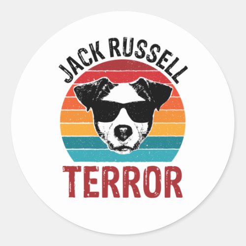 Jack Russell Terror Terrier Funny Dog Sunglasses Classic Round Sticker