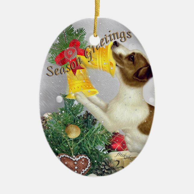 Jack Russell Time To Play Ornament (Front)