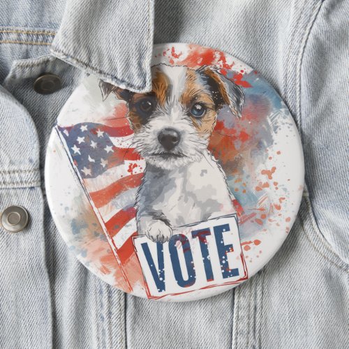 Jack Russell US Elections Vote for a Change Button