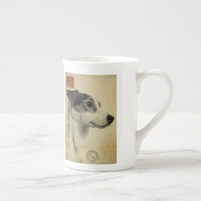 Jack Russell Vintage Postcard Bone China Mug (Right)