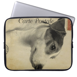 Jack Russell Vintage Postcard Laptop Sleeve