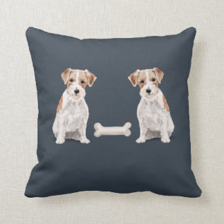 Jack Russell Vs Jack Russell (Wire Haired) Throw Pillow
