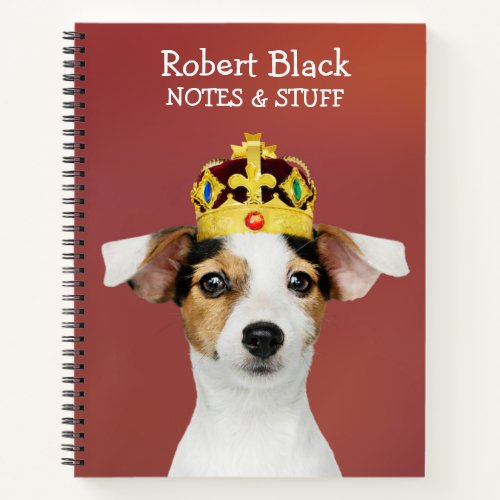 Jack Russell wearing a crown Notebook
