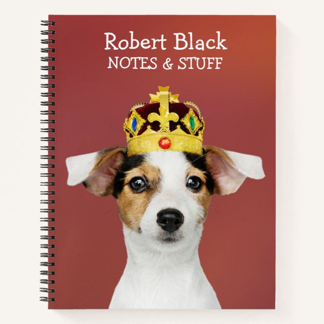 Jack Russell wearing a crown Notebook (Front)
