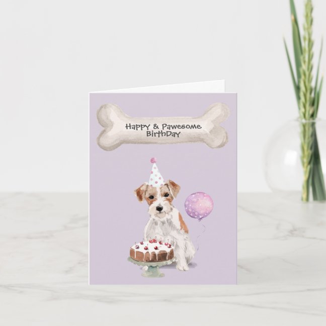 Jack Russell Wire Haired Birthday Holiday Card
