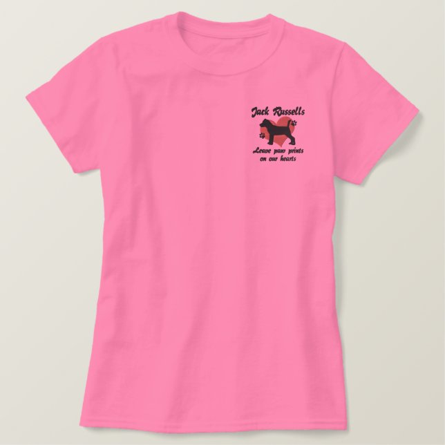 Jack Russells Leave Paw Prints Embroidered Shirt (Design Front)