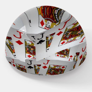 "Jack’s Wild: A Scatter of Poker Cards" Paperweight