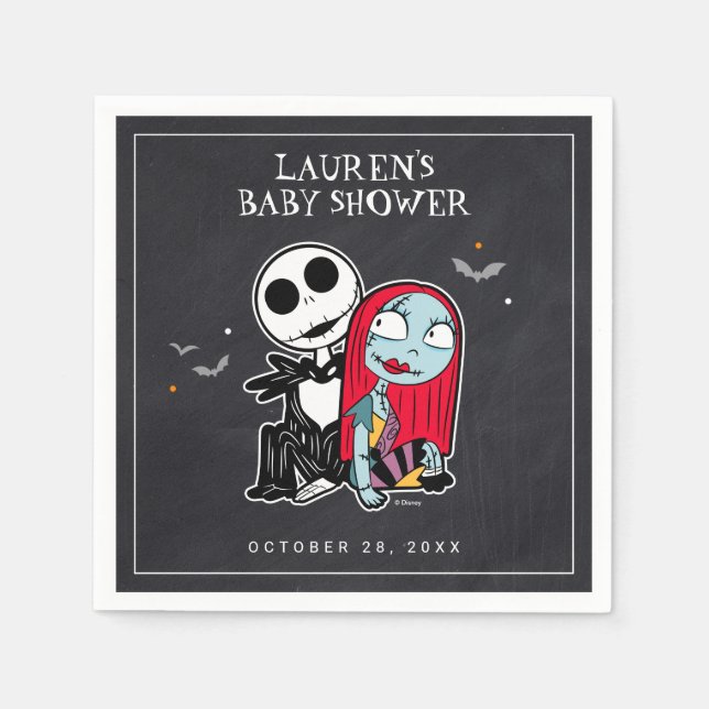 Jack & Sally Baby Shower | Chalkboard Napkins (Front)