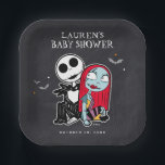 Jack & Sally Baby Shower | Chalkboard Paper Plates<br><div class="desc">These sweet Baby Shower paper plates feature Sally and Jack from Disney's,  Nightmare Before Christmas. Personalize by adding your name shower date!</div>