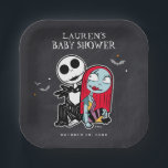 Jack & Sally Baby Shower | Chalkboard Paper Plates<br><div class="desc">These sweet Baby Shower paper plates feature Sally and Jack from Disney's,  Nightmare Before Christmas. Personalize by adding your name shower date!</div>