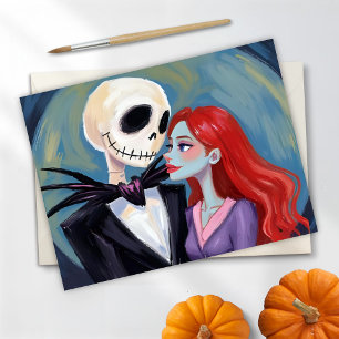 Jack & Sally Halloween Painting Holiday Card