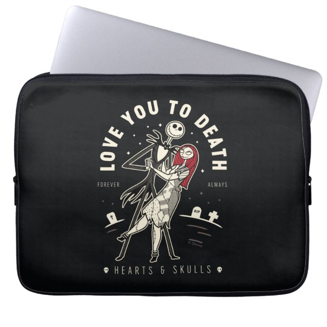 Jack & Sally - Love You To Death, Forever, Always Laptop Sleeve (Front)