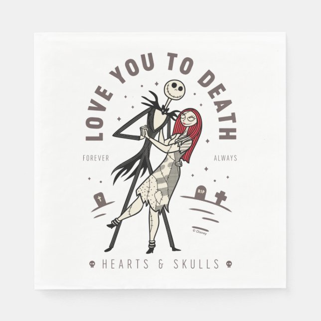 Jack & Sally - Love You To Death, Forever, Always Napkins (Front)