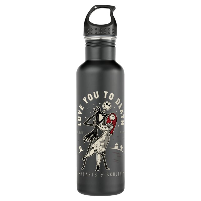 Jack & Sally - Love You To Death, Forever, Always Stainless Steel Water Bottle (Front)